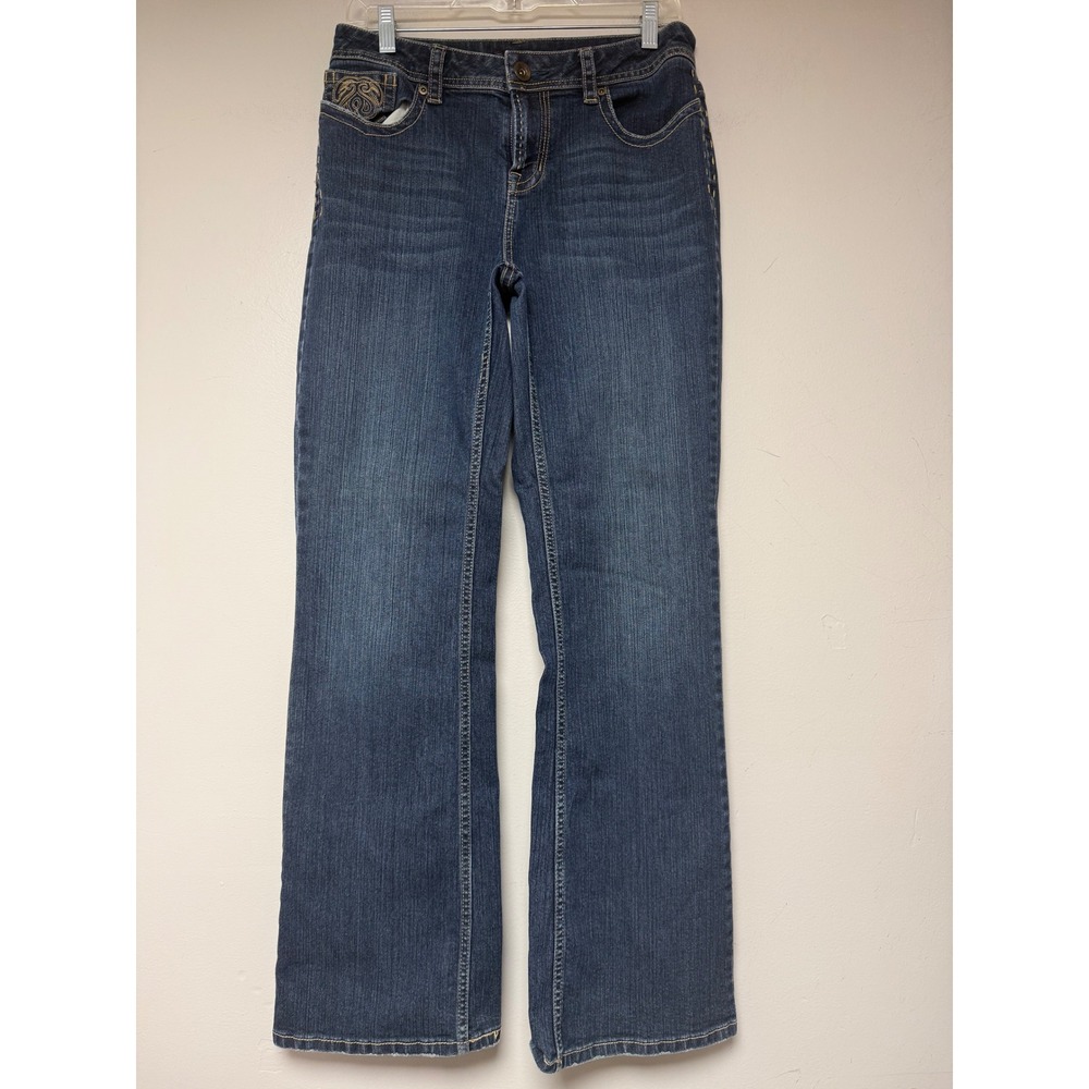 Gitano Bootcut Jeans Medium Wash Denim Women's Size 10 Flared Embroidered‎